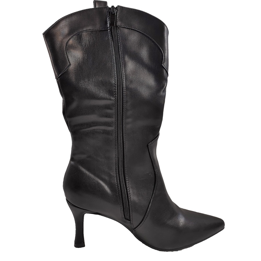 Top Moda Women's Size 9 KayLee  Black Boots Zipper Calf Heel